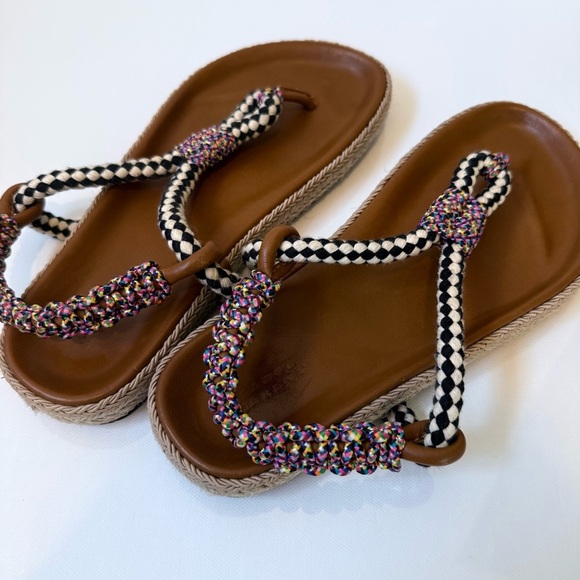 ISABEL MARANT Gypso Leather Braided Rope Sandals Multicolor Size 38 - Picture 9 of 10